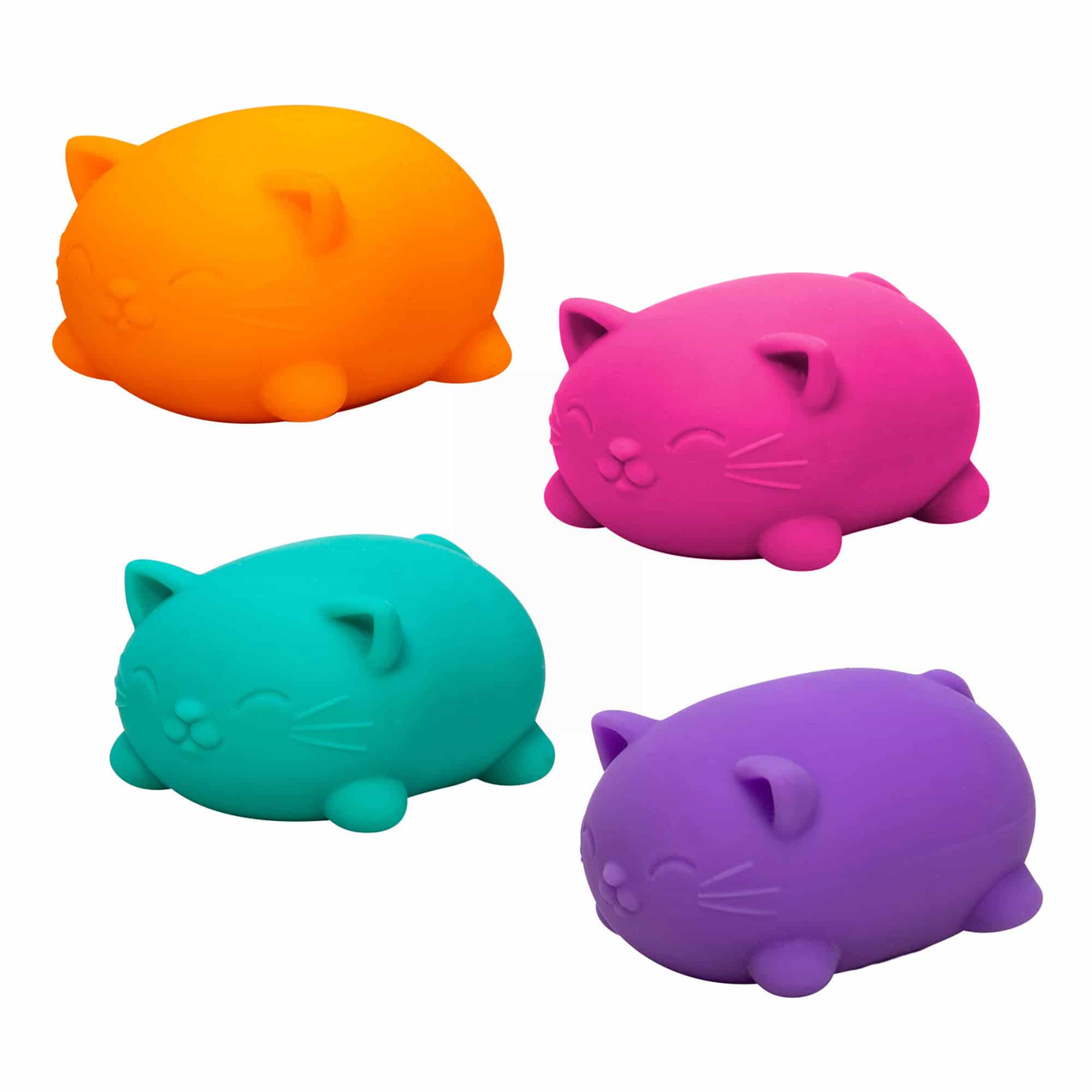 Nee Doh Cool Cats Group: Orange, Pink, Teal, Purple
